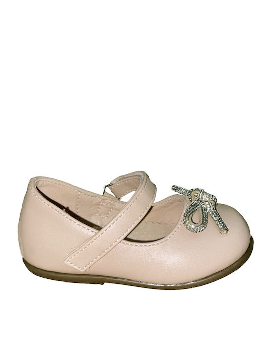 Παιδικές Μπαλαρίνες mit Bügel- und Schleifenverschluss Synthetisches Leder Beige