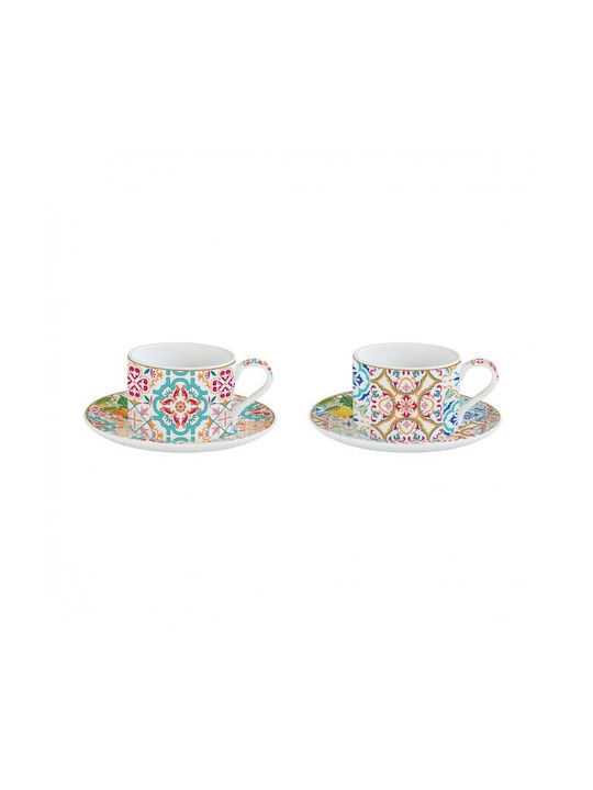 Marva Siracusa Set Căni Maro Ceramice Multicolore 2buc