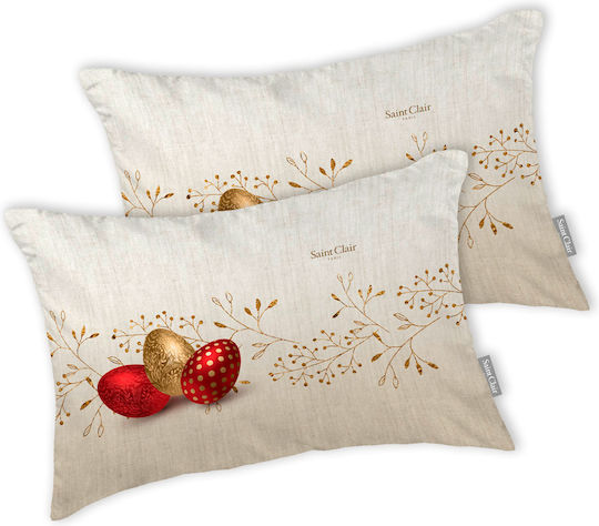Saint Clair Easter Cushion 13 Pernă de Paște Textil 45x45x30buc în culoarea Red