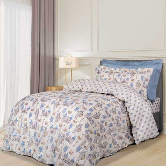 Das Home Комплект чаршафи Единично Памучни 8827 Светлосин 170x260см 3бр