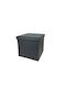 Stool For Living Room With Storage Space Upholstered with Leatherette Black 38x38x37cm