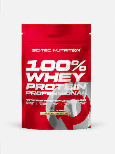 Scitec Nutrition 100% Whey Protein Professional Molkenprotein Glutenfrei mit Geschmack Weiße Schokolade 1kg