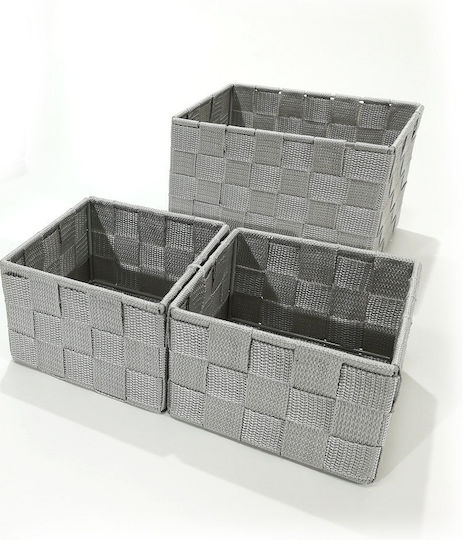 ArteLibre Fabric Storage Box with Lid Gray 3pcs
