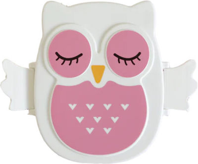 Yuko.B Kids Lunch Plastic Box Pink L16xW12xH7cm Owl