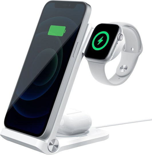 Nillkin Ασύρματος Φορτιστής (Qi Pad) 15W Λευκός (Powertrio 3in1 Wireless Charger)