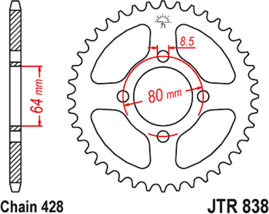 Yamaha Pinion spate 428 pentru Yamaha F1 Z / Z 125