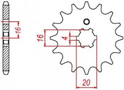 Yamaha Γρανάζι Μπροστά για Yamaha Crypton S 115