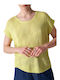 Ale - The Non Usual Casual Women's Summer Blouse Short Sleeve Yellow