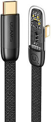 Usams US-SJ583 Angle (90°) USB-C to Lightning Cable 20W Μαύρο 1.2m (SJ583USB01)