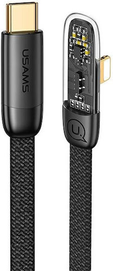 Usams Angle (90°) USB-C to Lightning Cable 20W Black 1.2m (SJ583USB01)
