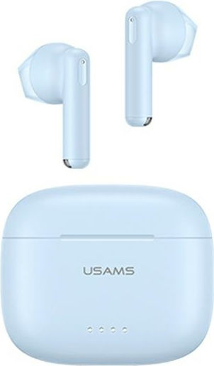 Usams BHUUS03 Earbud Bluetooth хендсфри Слушалки с Кутийка за Зареждане Син
