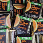 Chocolates bitter with orange flavor, with stevia, without sugar, Geneva 100gr