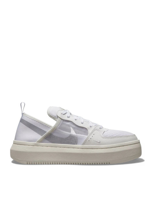 Court Vision Alta Γυναικεία Flatforms Sneakers White / Sail / Metallic Silver