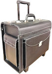 Artificial Leather Cosmetic Case Wheeled Silver SC-19839 H37xW43xD20cm