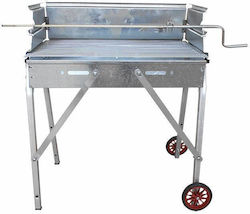 Γαλβανιζέ Charcoal Grill with Rotisserie and Wheels 56x30cm