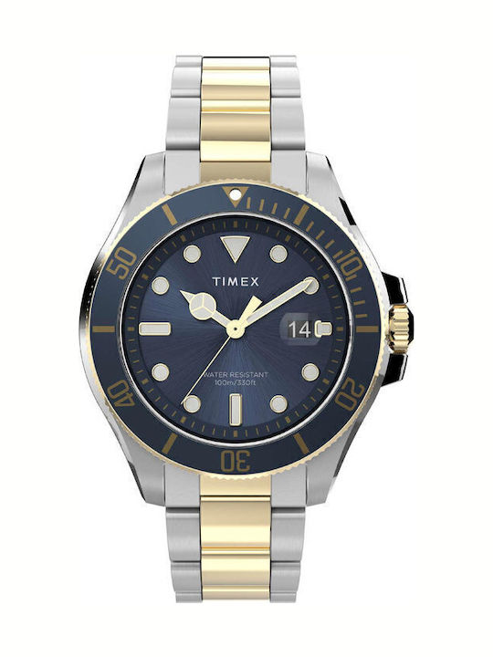 Timex Herrenuhr Batterie mit Silber Metallarmband TW2V42000