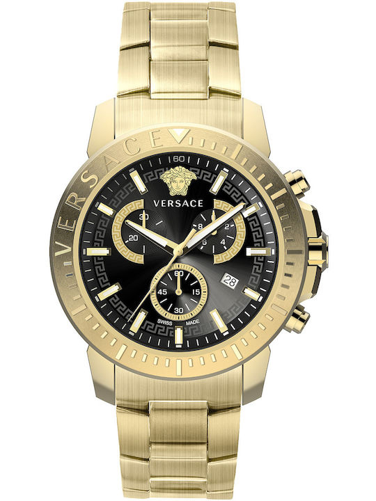 Versace New Chrono Ανδρικό Ρολόι 45mm Χρονογράφ...