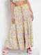 Funky Buddha Hohe Taille Maxi Rock Blumen in Mehrfarbig Farbe