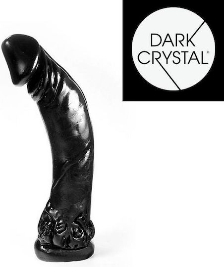 All Black Realistic Dildo with Scrotum Black 34cm