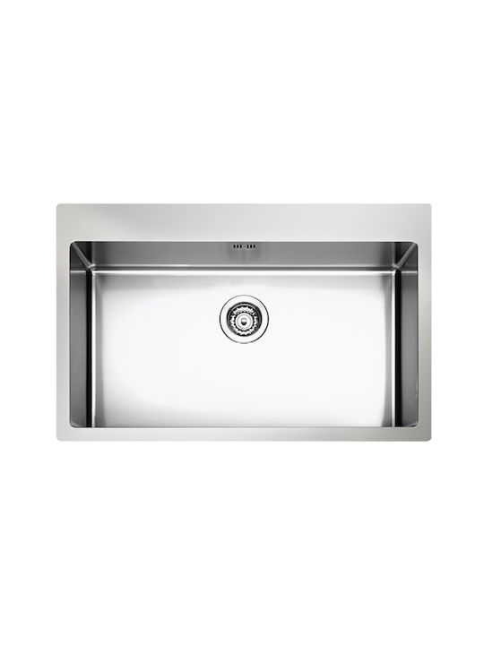 Apell Linear Plus Ένθετος Νεροχύτης Inox Σατινέ Μ75xΠ51cm Ασημί