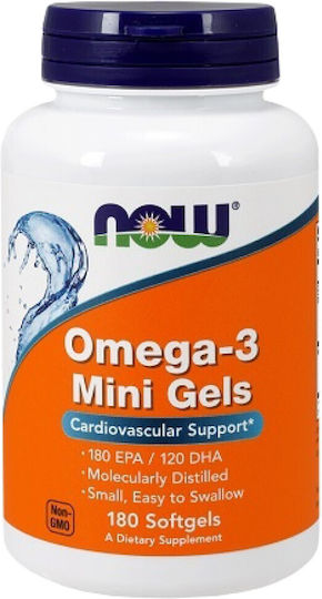 Now Foods Omega-3 Mini Gels Рибено масло 1000мг 180 софтджел