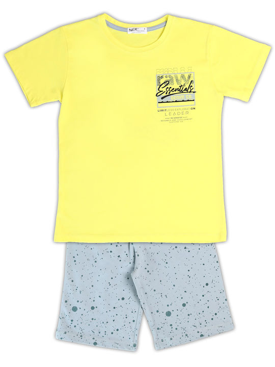 Nek Kids Wear Set pentru copii cu Șorturi Vara 2buc Galben