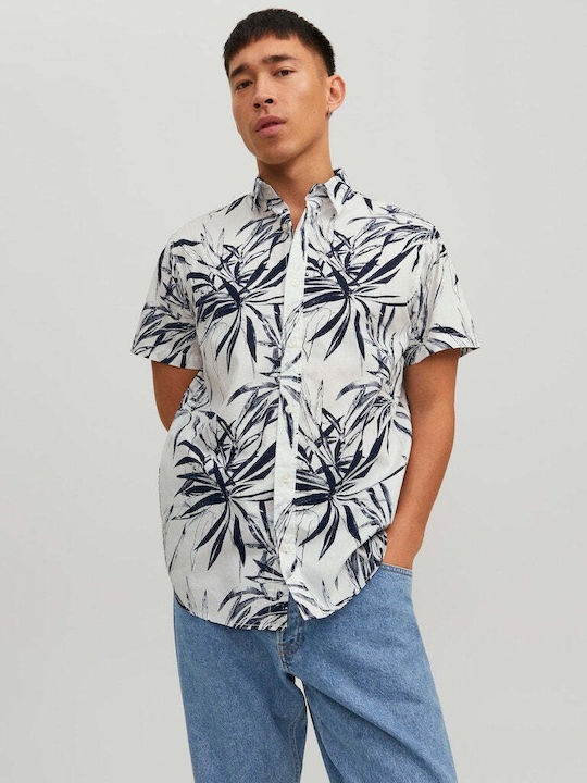 Short Sleeve Shirt In Regular Fit Floral Cloud Dancer