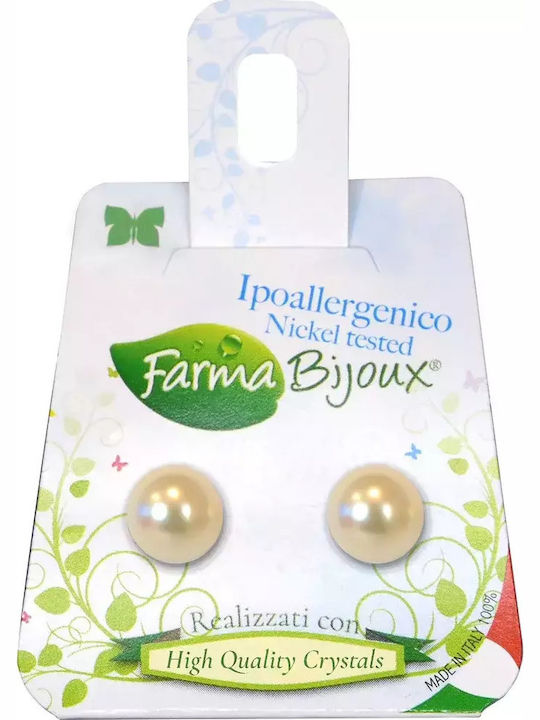 Farma Bijoux Pearls Hypoallergenic Kids Earrings Studs Ecru