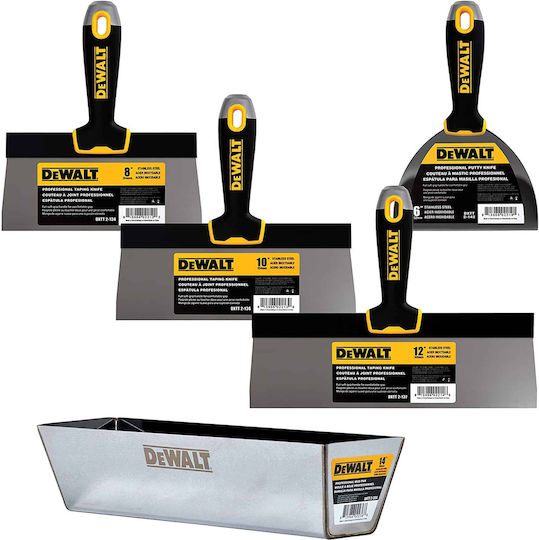 DEWALT Spatula Inox Cu Mâner Metalic Set 4 Bucăți 3-174
