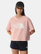 Damen Sport Crop Top Kurzarm Rosa