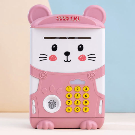 ATM Copil Cutiuta de bani Plastic Roz 13.5x22.5cm