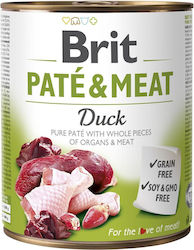 Brit Paté & Meat Canned Grain Free Wet Dog Food with Duck 1 x 800gr