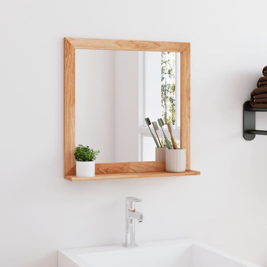 vidaXL 350358 Τετράγωνος από Μασίφ Ξύλο με Ράφι 55x55cm Καφέ
