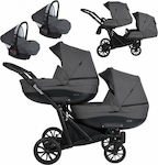 Kunert Booster 3 In 1 Verstellbar Doppelter Kinderwagen Geeignet für Neugeborene Grafit