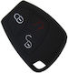 Silicone Car Key Cover Case with 3 Buttons for Mercedes Benz Black