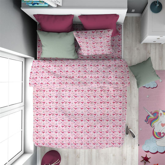 Dimcol Детско покривало Единично Fox 525 Pink 160x240cm