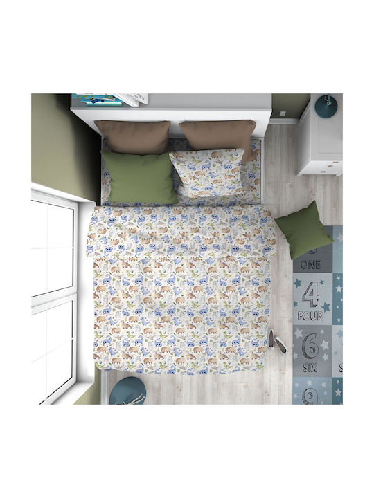 Dimcol Παιδικό Πάπλωμα Μονό Dino 517 Sky Blue 160x240εκ.