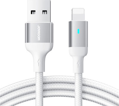 Joyroom S-UL012A10 Braided USB-A to Lightning Cable Λευκό 2m