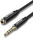 Vention Cablu Audio TRRS 3,5mm Male - 3,5mm Female Negru 3m cu Terminale Placate cu Aur BHCBI