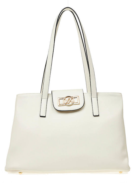 Verde Women's Bag Shopper Shoulder White