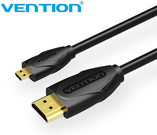 Vention HDMI 2.0 Premium High Speed 4K 60Hz HDR Cable Micro HDMI Male HDMI Male 2m Black