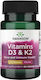 Swanson Vitamins D3 & K2 Βιταμίνη για Ενίσχυση του Ανοσοποιητικού & την Υγεία των Οστών 60 φυτικές κάψουλες