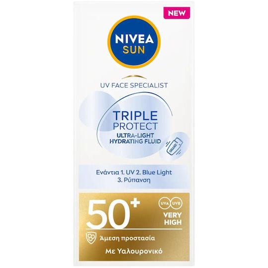 Nivea Triple Protect Αντηλιακή Κρέμα Προσώπου SPF50 40ml