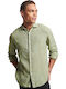 Stud Linen Дълъг ръкав Риза Едноцветен Green Lily