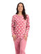 Lydia Creations Winter Women's Pyjama Set Fleece Pink