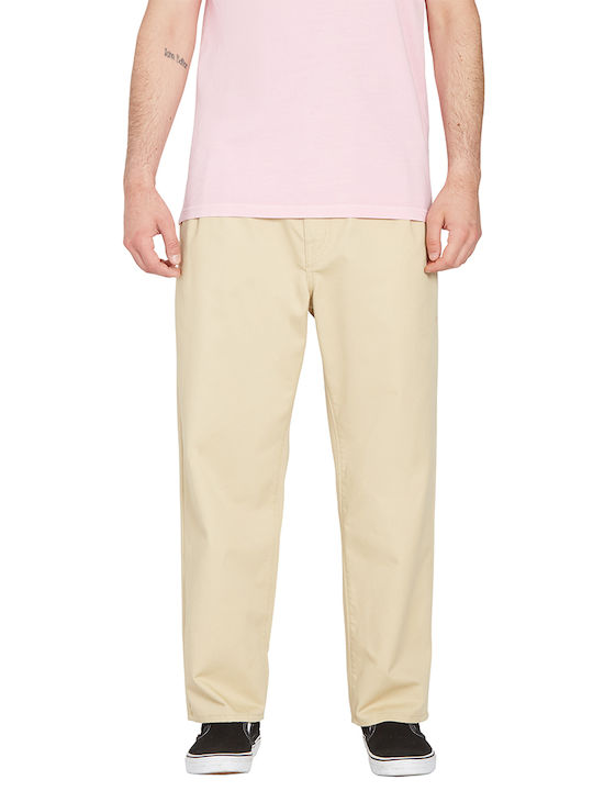 Pleated Chino Trousers Trousers Chino in Straight Line Almond
