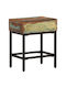 Rectangular Side Table from Solid Wood Multicolour M40xL30xH51cm