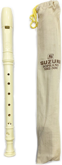 Suzuki Soprano Plastic Recorder Baroque White