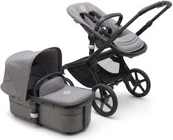 Bugaboo Fox 5 2 in 1 Adjustable 2 in 1 Baby Stroller Suitable for Newborn Black-Grey Melange/Grey Melange 9.9kg