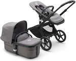 Bugaboo Fox 5 2 in 1 Reglabil 2 în 1 Cărucior pentru copii Potrivit pentru Nou-născut Black-Grey Melange/Grey Melange 9.9kg